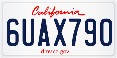 CA license plate 6UAX790