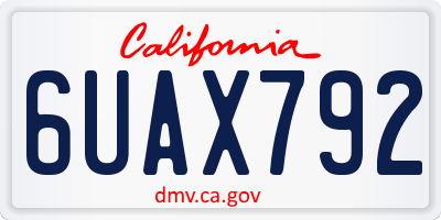 CA license plate 6UAX792