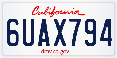 CA license plate 6UAX794