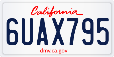 CA license plate 6UAX795