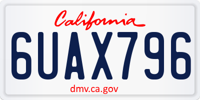 CA license plate 6UAX796