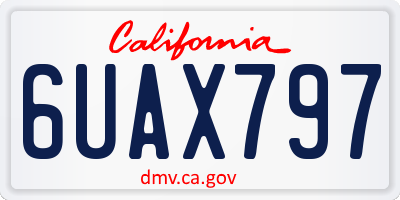 CA license plate 6UAX797