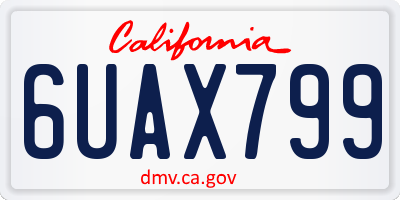 CA license plate 6UAX799