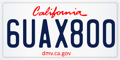 CA license plate 6UAX800