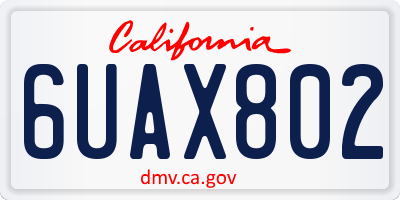 CA license plate 6UAX802