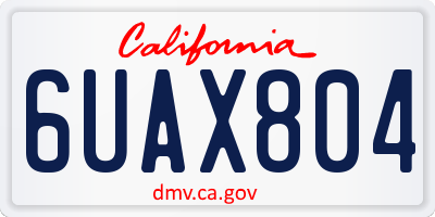 CA license plate 6UAX804