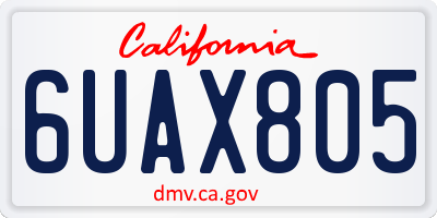 CA license plate 6UAX805