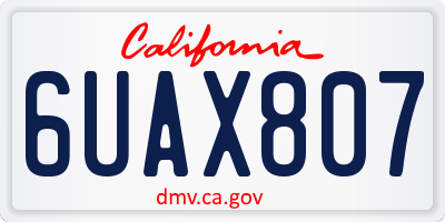 CA license plate 6UAX807
