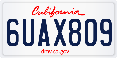 CA license plate 6UAX809