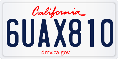 CA license plate 6UAX810