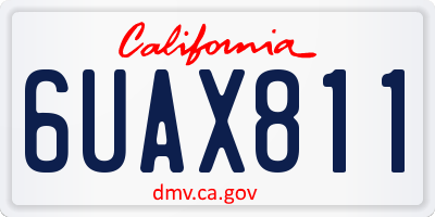 CA license plate 6UAX811