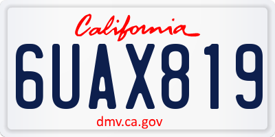CA license plate 6UAX819