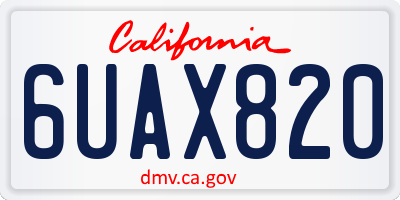 CA license plate 6UAX820