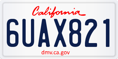 CA license plate 6UAX821