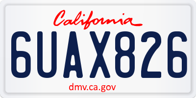 CA license plate 6UAX826