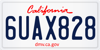 CA license plate 6UAX828