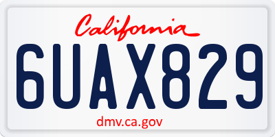 CA license plate 6UAX829