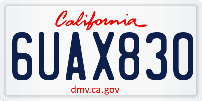 CA license plate 6UAX830