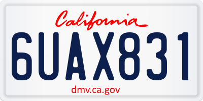 CA license plate 6UAX831