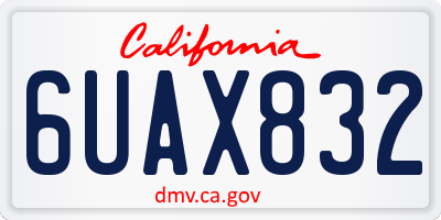 CA license plate 6UAX832