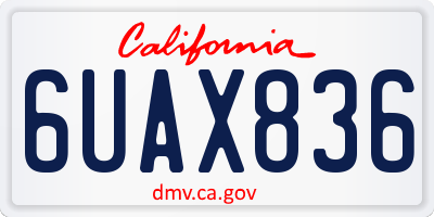 CA license plate 6UAX836