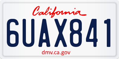 CA license plate 6UAX841