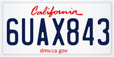 CA license plate 6UAX843