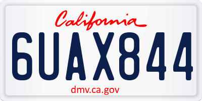 CA license plate 6UAX844