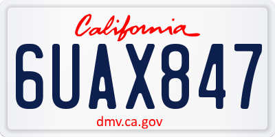 CA license plate 6UAX847