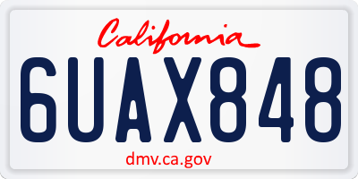 CA license plate 6UAX848