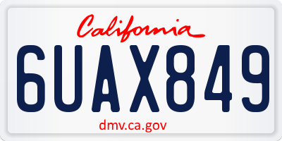 CA license plate 6UAX849