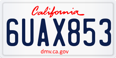 CA license plate 6UAX853