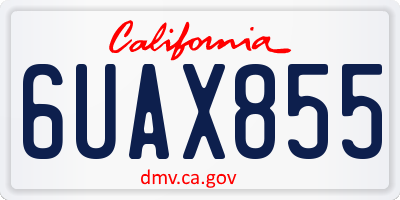 CA license plate 6UAX855