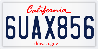 CA license plate 6UAX856