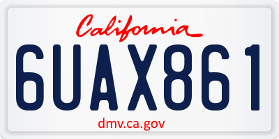 CA license plate 6UAX861