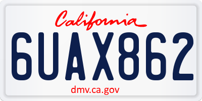 CA license plate 6UAX862