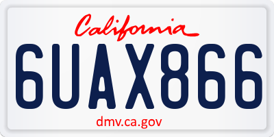 CA license plate 6UAX866