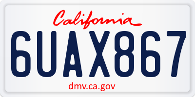 CA license plate 6UAX867