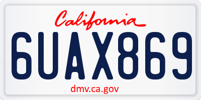 CA license plate 6UAX869