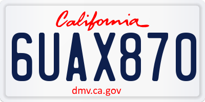 CA license plate 6UAX870