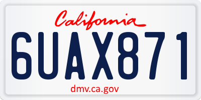 CA license plate 6UAX871