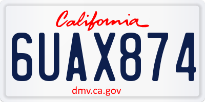 CA license plate 6UAX874