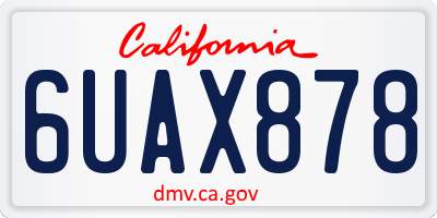 CA license plate 6UAX878