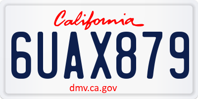 CA license plate 6UAX879