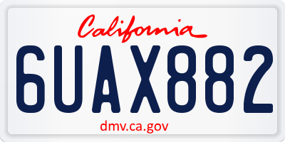 CA license plate 6UAX882