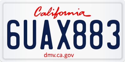 CA license plate 6UAX883