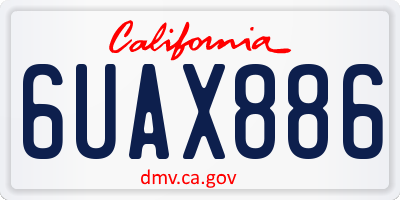CA license plate 6UAX886