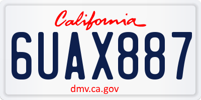 CA license plate 6UAX887
