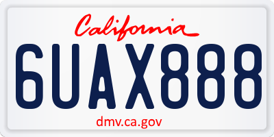 CA license plate 6UAX888