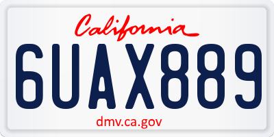 CA license plate 6UAX889